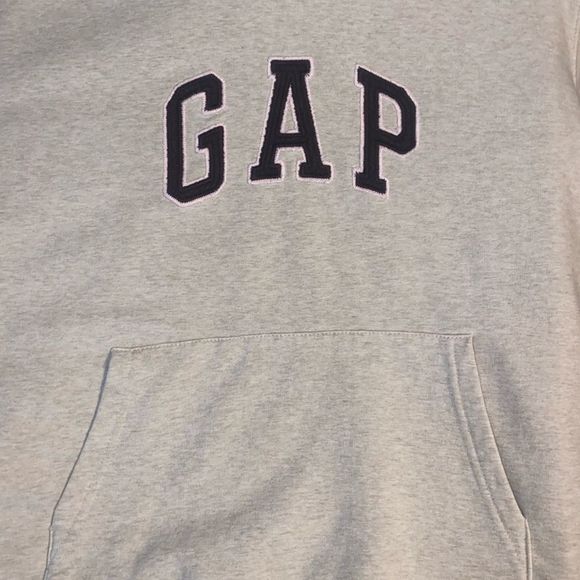 GAP STRETCH Hoodie Beige With Brown Letters and Soft Pink letter border Size XL - Picture 5 of 10
